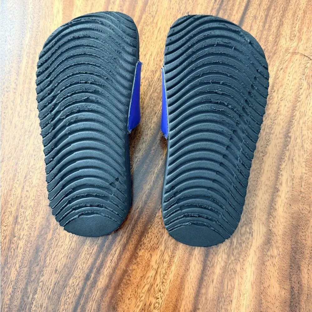 Nike Blue Kids Slide Sandals with White Logo